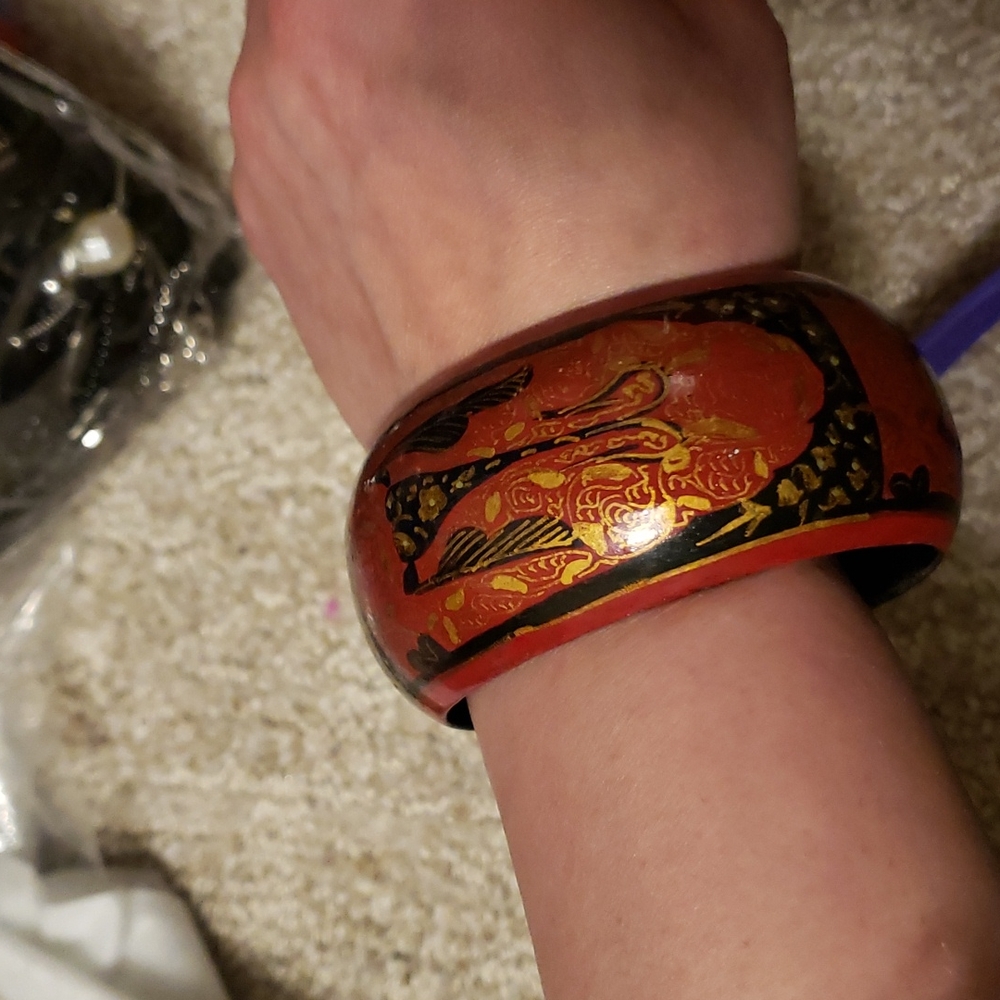 Very old vintage oriental wood bracelet